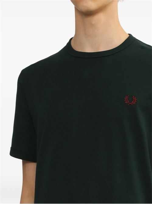 T-shirt uomo manica corta verde inglese FRED PERRY | M351930A